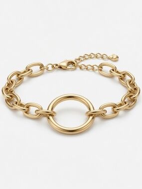 Gold-Tone Chunky Circle Link Bracelet